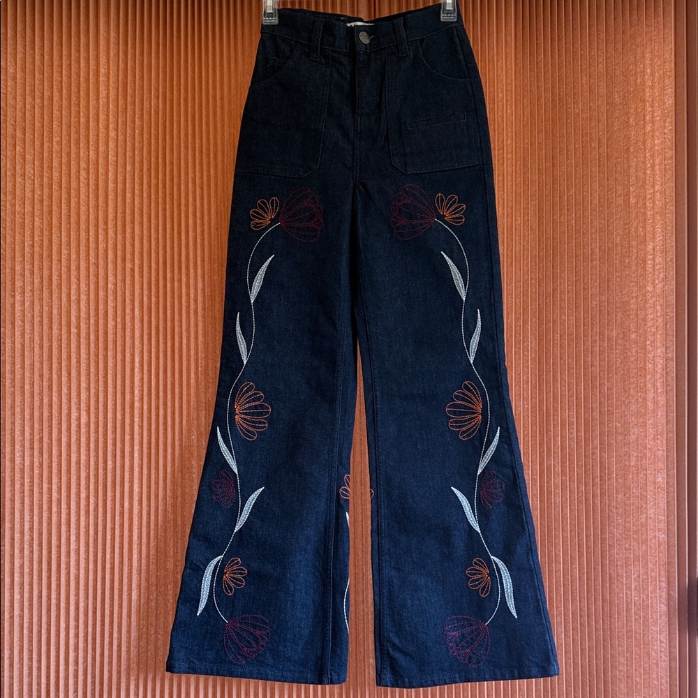 Seventy + Mochi Floral Queenie High Rise Wide Leg Jeans - Picture 3 of 8